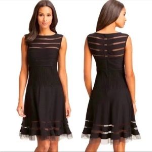 Tadashi Shoji illusion stripe black dress Alison pll Elena Gilbert